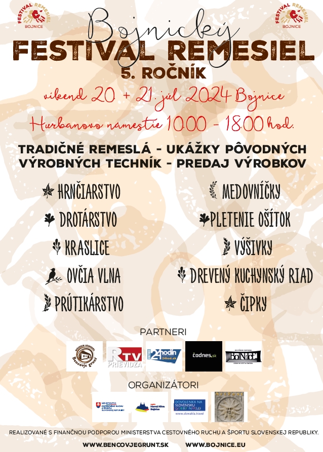 Tento víkend sa v Bojniciach uskutoční Bojnický festival remesiel 