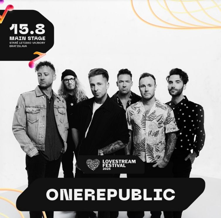 Druhým headlinerom LOVESTREAM Festivalu 2025 je OneRepublic