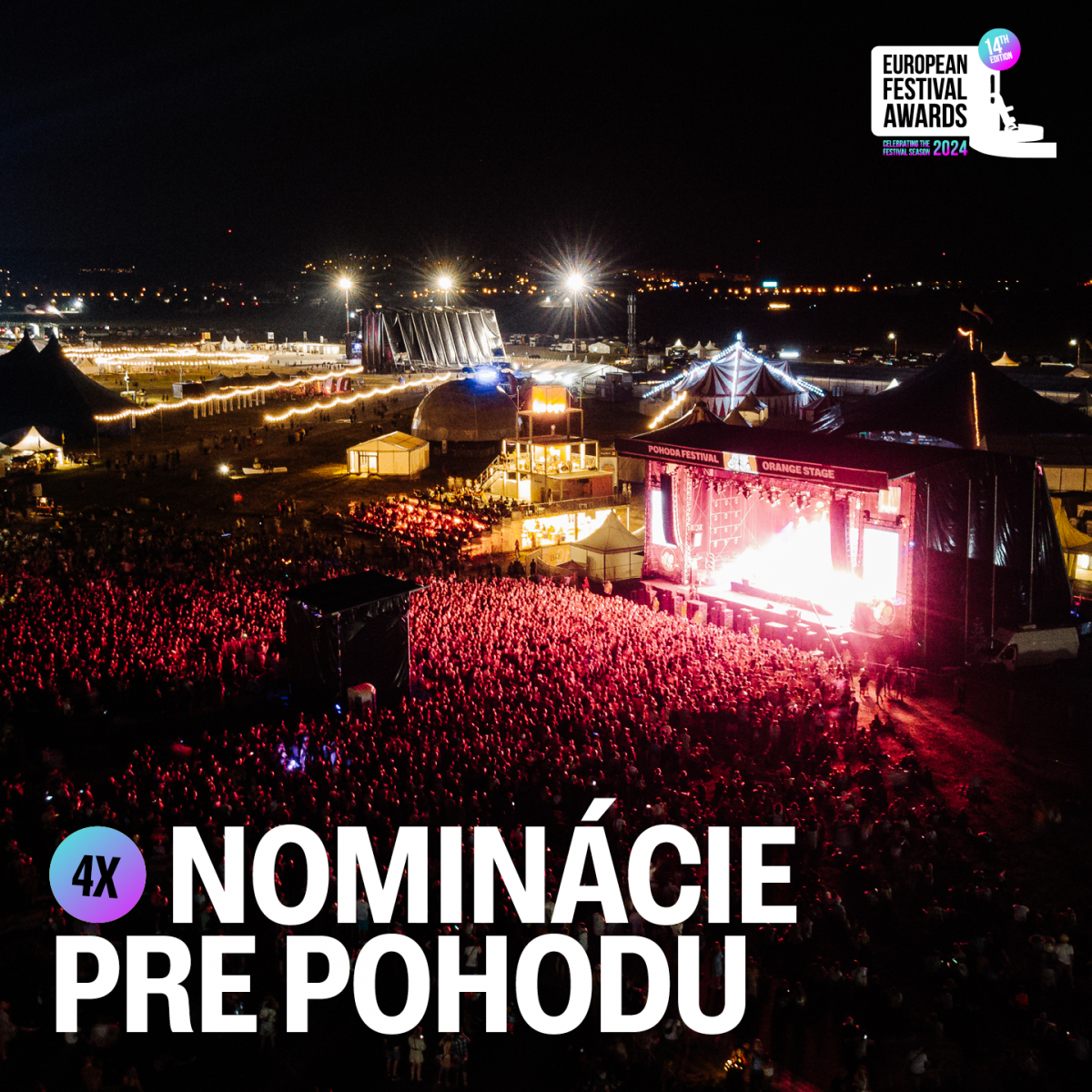 Festival Pohoda s najväčším počtom nominácií na prestížne európske festivalové ceny