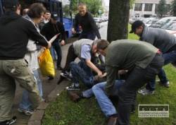 bieloruska policia rozohnala protest